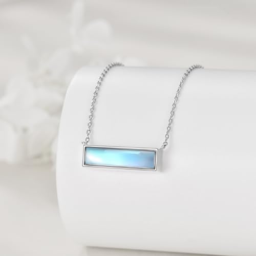 CRMAD Bar Larimar/Turquoise/Moonstone Urn Necklace Sterling Sliver Cremation Jewelry Urn Necklaces for Ashes for Women3