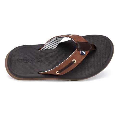 Image of Nautica Men's Flip Flop Shower Sandals Slides - Comfortable Waterproof Beach Footwear Slip-On Thong (Medium /Wide Width)