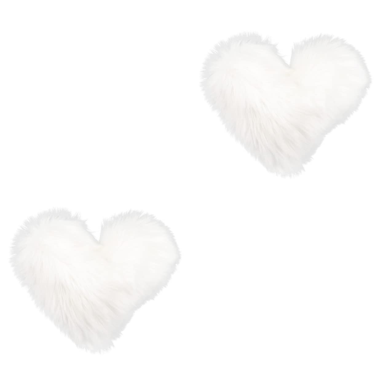 Amosfun 2pcs Shaped Shape Pillowcase Sleeve Design Day Office Pillows Living Gift Fluffy for Soft Indoor Cushion Bedroom Bed Valentines Throw Heart Casesuper Plush Car Room Protector