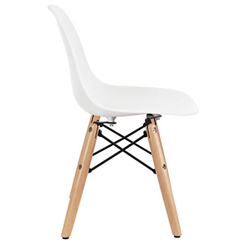 2Xhome - Kids Size Plastic Toddler Chair With Natural Wooden Dowel Legs, White #TOP7