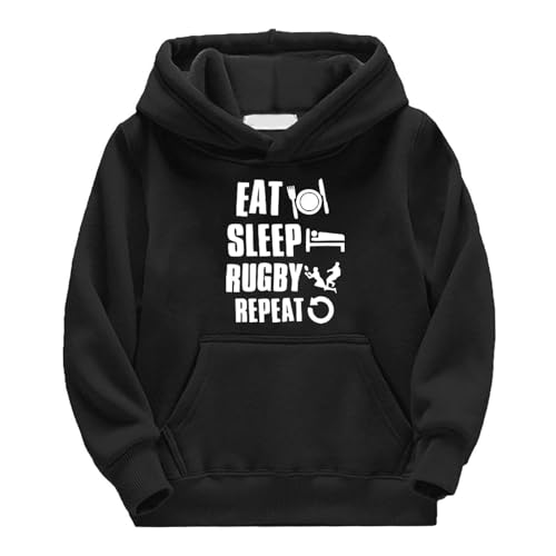 Boys' Zip Up Hoodie Sweatshirt Football Fans Sports Gift Sweatshirt Hoodie Vintage Rugby Player Sweater Kids2