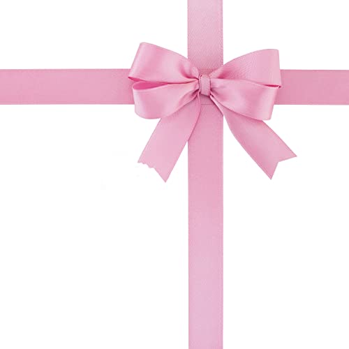 IHKFILAN Double Face Satin Ribbon in Rose Pink (25 mm x 22.86 m), Matt Shiny Gift Ribbon for Decorating Crafts - Image 3