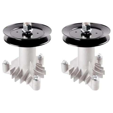 JSXDNWYJ 130794 Spindle 153535 Pulley Fit for Craftsman Mower - Spindle Assembly with Pulley Compatible with Craftsman LT1000 LT2000 DYT4000 42" Deck Tractor, HU, Poulan Pro Mower(2pack) Cover