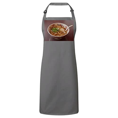 Tablier cuisine premium gris au design raffiné de nouilles japonaises