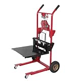 Aequanta Hydraulic Material Lift Winch Stacker,440 lbs Capacity Manual Pallet Stacker 35.4' Lift Height 18.1' Fork Length, Pallet Jack Truck Dolly