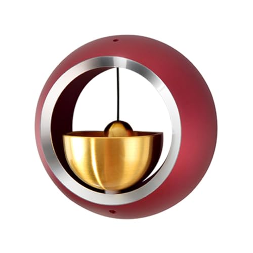 Smedic 店舗用ドアベル マグネット式 真鍮製 防錆仕上げ 美しい音色 両面テープ付属 取り付け簡単 カフェ、バー、レストラン、オフィス、自宅、玄関、引き戸、冷蔵庫のドア、ギフト、新築祝い、引越し祝いなどに最適です (レッド)