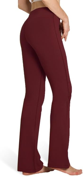 Houmous S-XXXL 29''31''33''35'' Inseam Women's Cotton Bootcut Pants Inner Pocket - Image 4