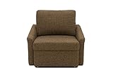 DOMO Collection Relax Sessel | Dauerschläfer Boxspring Sofa mit Schlaffunktion | Schlafsessel Gästebett Schlafsofa | 108 x 96 x 86 cm | braun