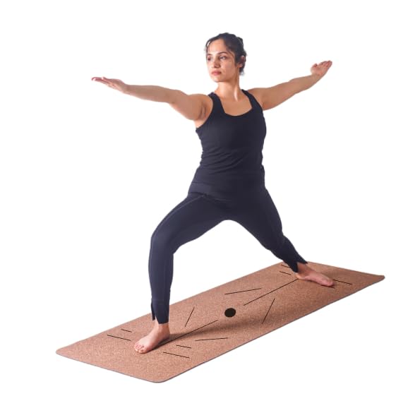 Orae Pose Cork Yoga Mat Large - Free Bag Included | Premium Mat with Alignment Pattern for Yoga, Pilates | Non-Slip Grip, Anti-Skid on Floor, 6 mm Thick Cushion for Joints Support | Yogi Approved-image-22