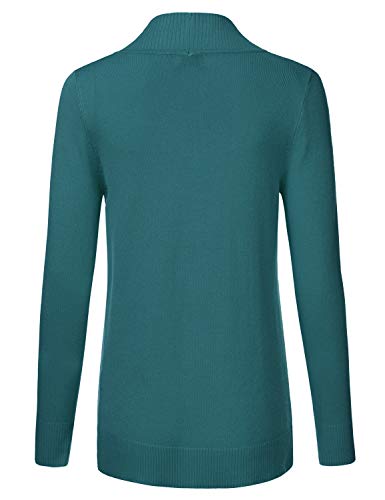 Jj Perfection Women's Open Front Knit Long Sleeve Pockets Sweater Cardigan Teal 3X Plus Size #TOP2