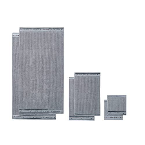 Image of Nautica - Cotton Hand, Fingertip & Bath Towel Set, 6 Pack Towels