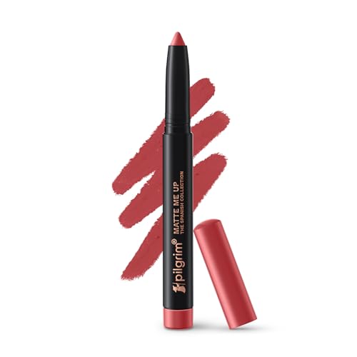 Image of Pilgrim Long Lasting Crayon Lipstick | Intense Matte Finish | Waterproof & Lightweight | Highly Pigmented & Enriched With Ceramides & Mango Seed Oil | Smooth Glide Application | (1.4g) (Magical Mauve-13)