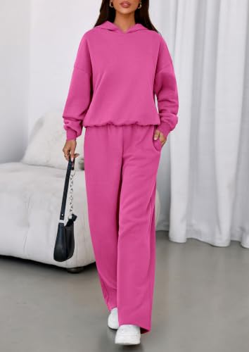 Image of PRETTYGARDEN Womens Sweatsuits 2 Piece Set 2026 Casual Winter Long Sleeve Hoodie Loose Wide Leg Sweatpants Fall Tracksuit