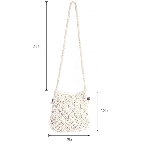 Eiyye Boho Crossbody Summer Beach Bag - Handwoven String Boho Crochet Purse2