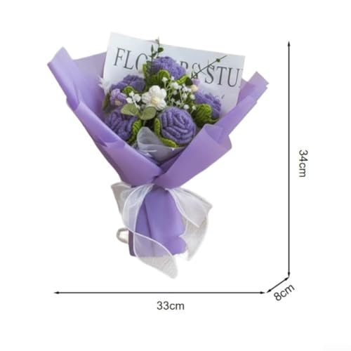 Bouquet de roses au crochet rose déco de table élégante et harmonieuse