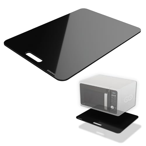 Smoovee - Sliding Surface - Asaf Black 12.99 x 18.11 inch, Appliance Rolling Tray for Kitchen Appliances – 360° Wheels, Stainless Steel Hubs, Easy‑Clean Durable Tray