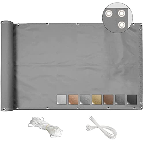 MEEYI balkonumrandung 150x1800cm balkonverkleidung Kunststoff sichtschutz...