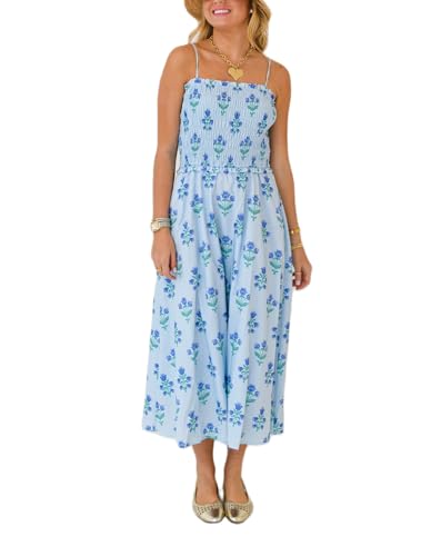 Image of Women Y2k Boho Maxi Dress Tie Shoulder Backless Strappy Tiered Flowy Dress 2024 Summer Floral Beach Sundress