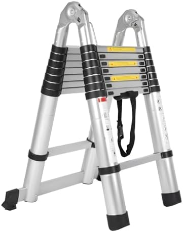 Escada Telescópica Dupla multifuncional 16 Degraus 5 Metros