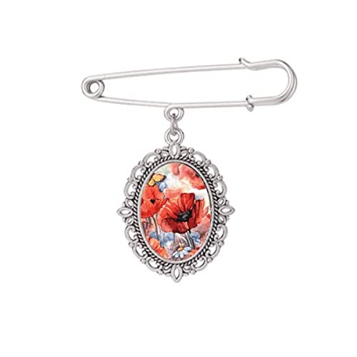 Broche colorée fleurs M pour fermer un décolleté de chemise sans couture