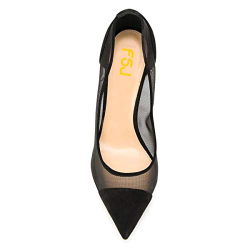 FSJ Women Elegant Stiletto Clear Pumps High Heels Slip On Sandals Party Wedding Dress Shoe Size 4-15 US4