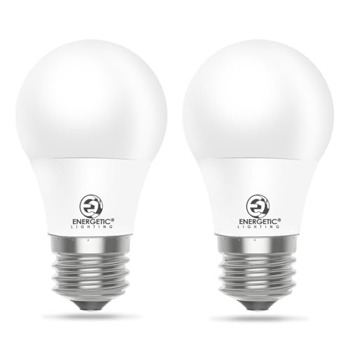 Energetic 5.5W A15 LED Bulb, 40 Watt Equivalent, A15 Refrigerator Bulb, 5000K Daylight, A15 Ceiling Fan Light Bulbs, Appliance Bulb, E26 Base, 550 LM, Non-Dimmable, 2 Pack