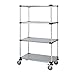 Quantum Storage Systems M2460SG47 4-Tier Wire Shelving Mobile Cart with 5