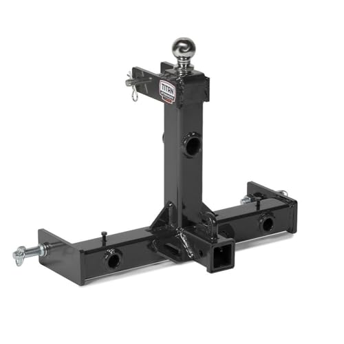 Titan Attachments 3 Point Gooseneck Tractor Trailer Hitch - Fits Category 1 Tractors, Charcoal Finish, 2