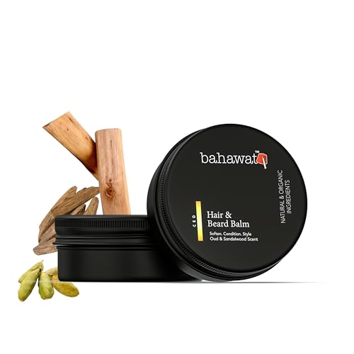 BAHAWAT Beard Balm Oud & Sandalwood - Styles, Strengthens & Softens Beards - Natural Beard Conditioner- ZERO GRIT Balm - reduces beard itch, 2 ounce - Image 3