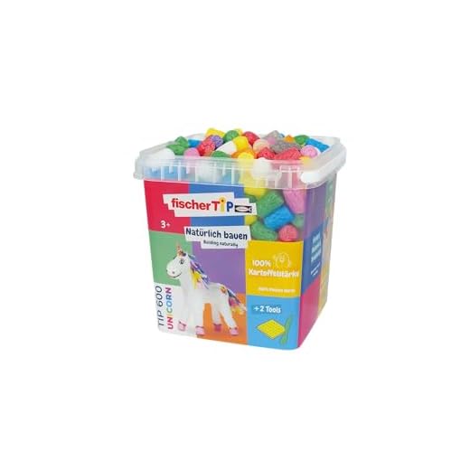 fischerTiP 540824 Tip Unicorn - kit de manualidades para niños, juguete creativo a partir de 5 años, 600 piezas, multicolor
