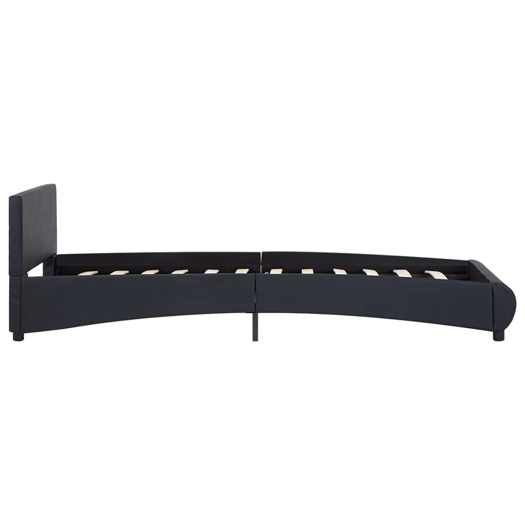vidaXL - Betten & Bettgestelle - Bettgestell mit LED Schwarz Kunstleder 90 x 200 cm