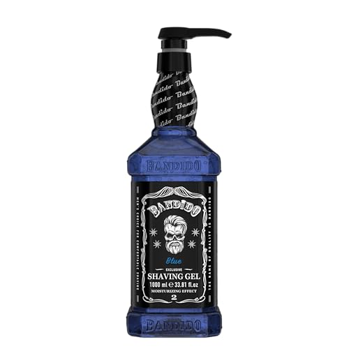 Bandido Shaving Gel Men Bleu 1000 ml - gel à raser transparent rasage homme non moussant rasage précis des contours de la barbe