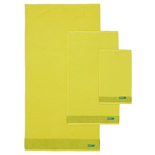 Miniatura 8 de Set 3pcs Toallas De Baño 30 X 50 50 X 90 70 X 140 Cm 450 Gsm 100 Algodón Amarillo Casa Benetton