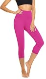 Hi Clasmix High Waisted Capri Leggings for Women - Soft Slim Tummy Control - Exercise Pants for Running Cycling Yoga Workout