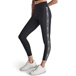 DKNY Women's HW 7/8 Legging Logo Taping, Black/Black, M