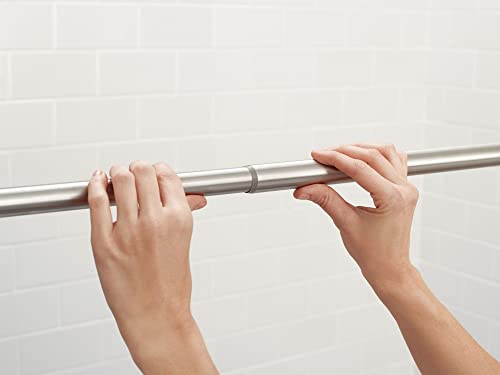 Moen TR1000BN Brushed Nickel Adjustable 44-72-Inch Tension Mounted Straight Shower Curtain Rod thumb #1