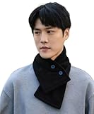 EMGILL Winter Polar Fleece Scarf for Women Men Cold Weather Neck Warmer Short Collar Scarf with Buttons Quick Wear Neckerchiefs