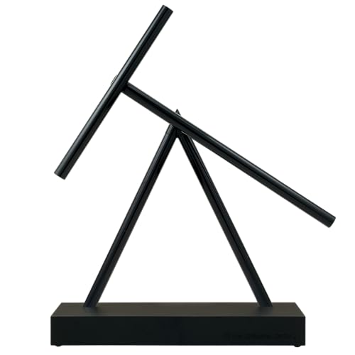 Magnetic double-pendulum that runs for months on a single battery charge — the kind of desk piece that stops every visitor mid-sentence.