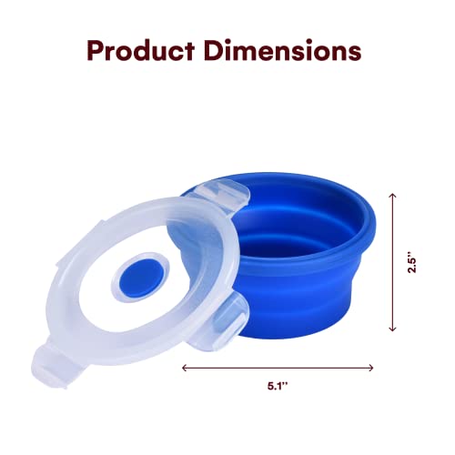 Collapsible Food Storage Containers With Lids - Silicone Bowls With Airtight Lid For Kitchen, Camping, Hiking - Bpa Free, Microwave, Dishwasher And Freezer Safe Lunch Boxes - Salad Bowl Container #TOP4