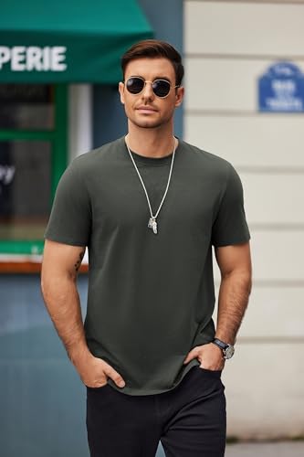 COOFANDY Mens T Shirts Casual Short Sleeve Cotton Tee Shirts Hipster Hip Hop Longline T-Shirt Basic Summer Tops2