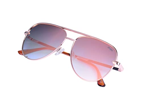 Image of EVEE Fashionable Metal Aviator Sunglasses with Oversize Flat Reflective Mirror Lenses (GEMINI)