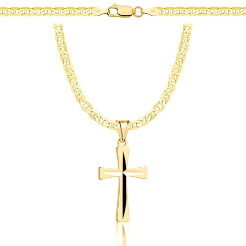 Versatilità: questa catena unisex dorata si abbina perfettamente a diversi outfit e stili, ideale per ogni occasione. Catenina dorata di alta qualità, senza tempo e resistente. Include ciondolo: disponibile con diversi ciondoli a croce che conferiscono al gioiello un ulteriore significato ed eleganza. Perfetta come collana dorata con ciondolo.
