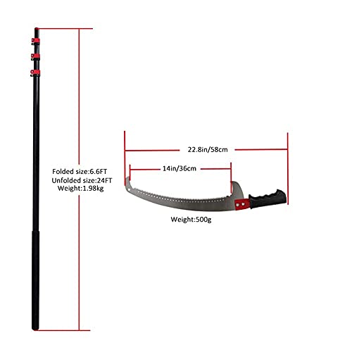 FZYE Telescopic Tree Pruner Pole Pruning Saw/Long Extension Pole Saw/Telescopic Tree Pruner Pole/Extendable Limb Saw And Trimmer 24 FT Extendable Gardening Tool,Telescopic Pole Saw - Image 7