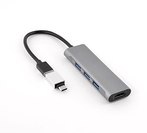 Hub USB C vers HDMI Bluestork 4-en-1 adaptateur multiprise pour PC et Mac