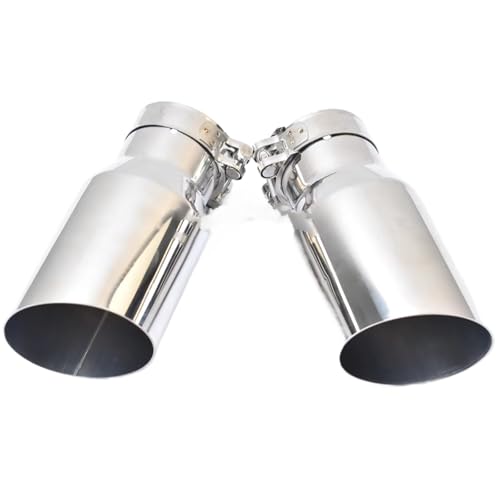 Tuyau d'échappement droit 60-101mm en inox avec pointe de silencieux bord coupé