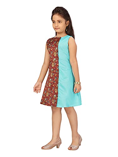 Image of Aarika Girl's Cotton Skater Knee-Length Middi
