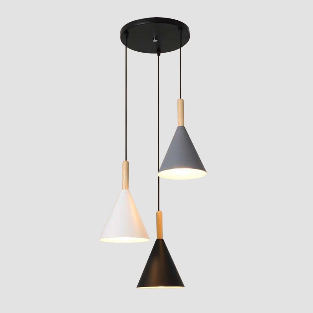 Lámpara Colgante de Comedor, Lámpara Colgante Nórdicaaron, Accesorios de Iluminación E27, Lámpara Colgante Cónica de Metal, Lámparas Colgantes Decorativas para Isla de Cocina, Luces Colgante