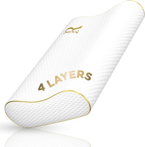 4-Layer King, Contour Pillow, Side Sleeper Pillow, Orthopedic Pillow, Neck Support Pillow, Pillow for Neck Pain, Pillow for Side Sleepers, CertiPUR-US