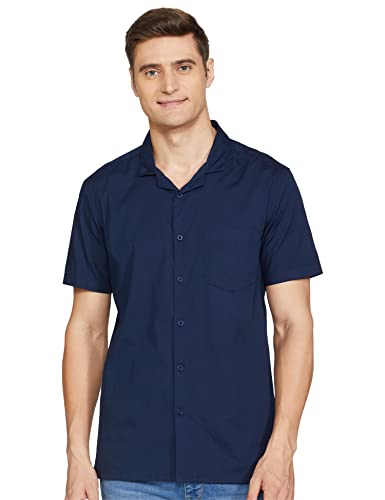 Amazon Brand – Symbol Men’s Solid Regular Shirt (SY-S22-CS-01_Navy-Resort M)