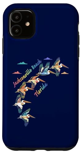 Jacksonville Beach Florida Coloré Tie Dye Pelican Lover Coque pour iPhone 11